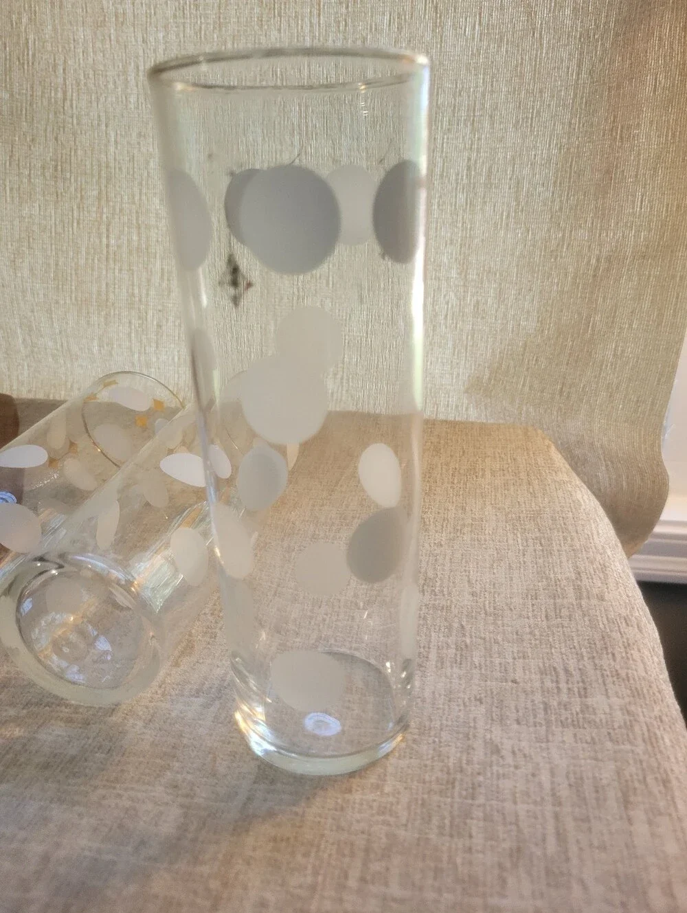 Libby Highball Collins White Dot Gold-Trim Glass Retro - Home Accents